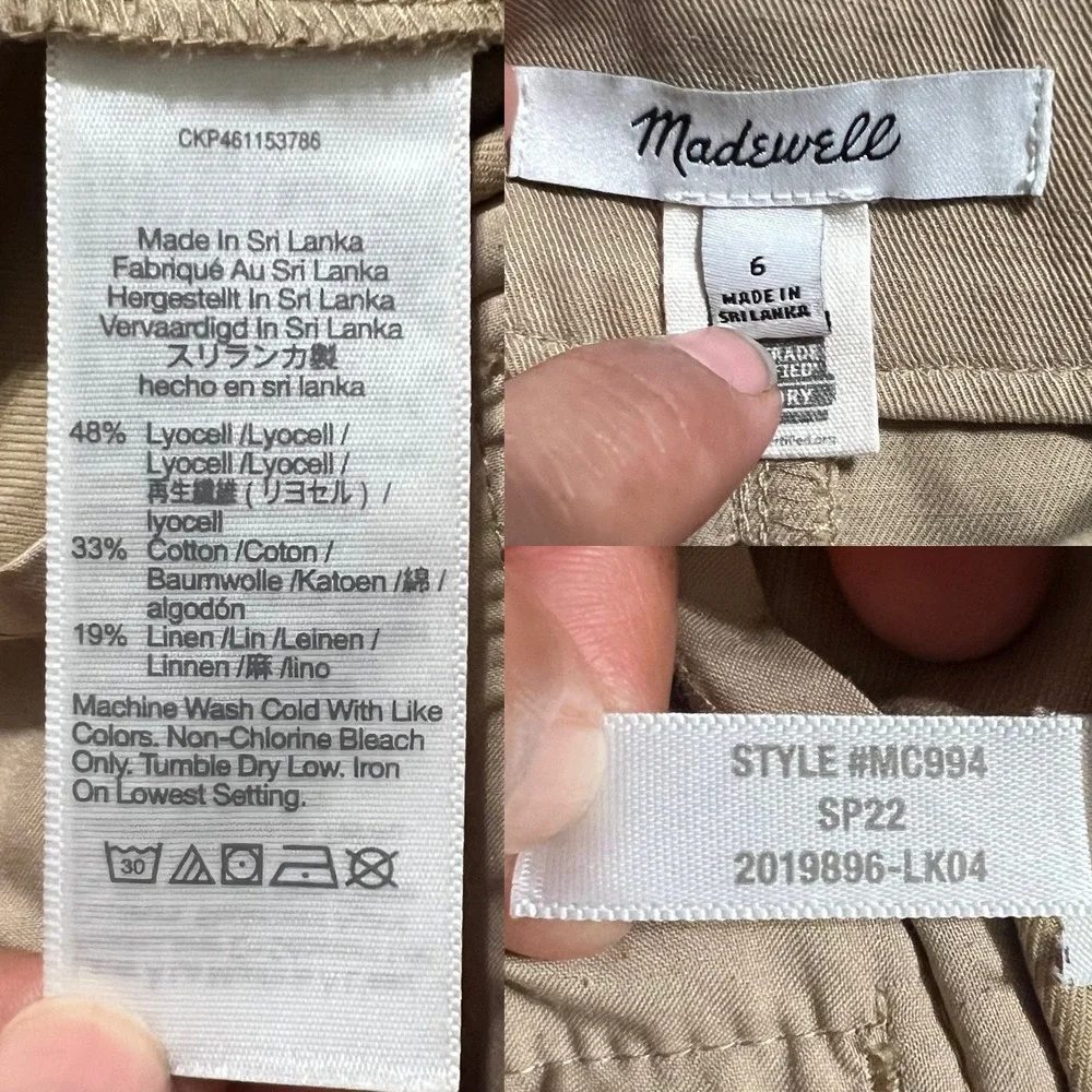 Madewell Women's Harlow Wide-Leg Pants in Khaki Size 6 - Picture 10 of 10